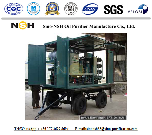 Mobile Vacuum Transformer Oil Regeneration Unit 6000L / H Filtration Machine